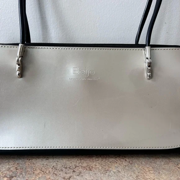 Beijo Y2K Frosty Silver color with Black Shoulder Purse - Picture 2 of 14